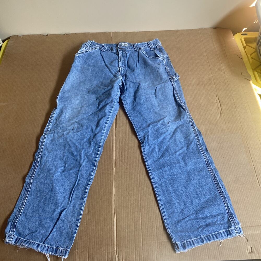 LEVI SIGNATURE TALL MENS SIZE 36X34 CARPENTER DISTRESSED WORK JEANS